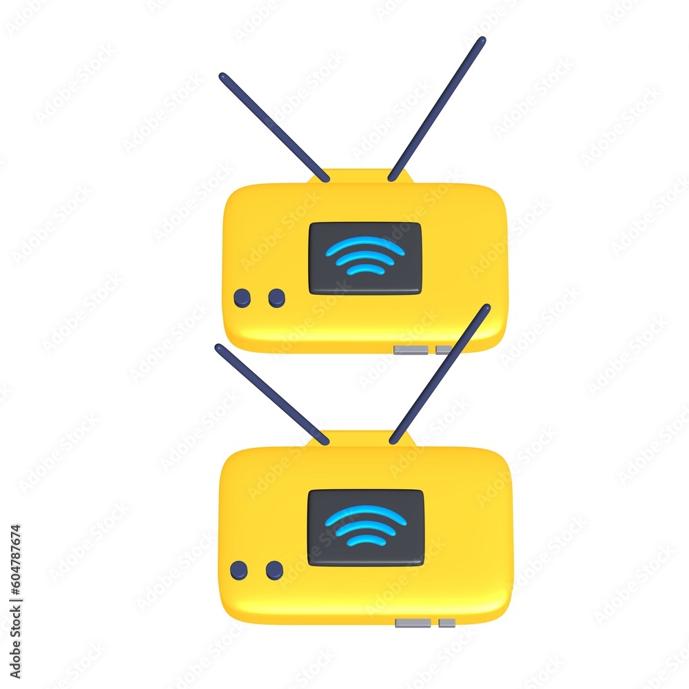 Fototapeta premium Modem Router with the antenna high speed wireless wifi internet
