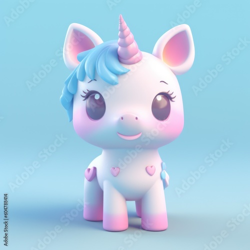 cute little friendly unicorn character, ai tools generated image © whitehoune