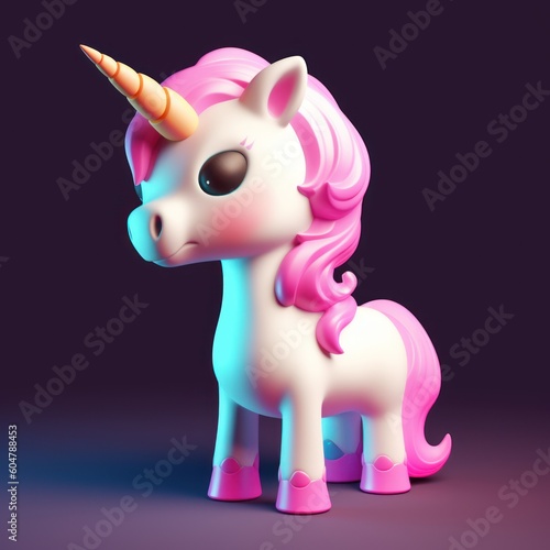 cute little friendly unicorn character  ai tools generated image