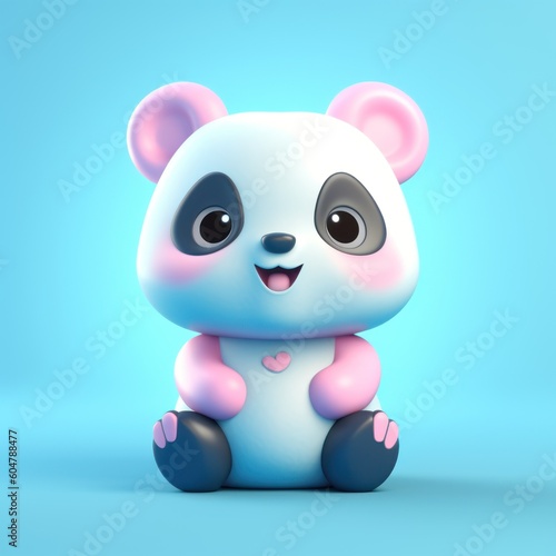 cute little friendly stylized panda-bear character, ai tools generated image