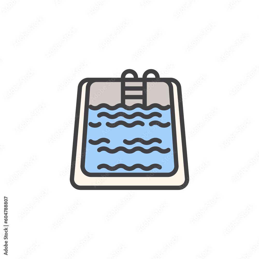 Swimming pool filled outline icon Swimming pool filled outline icon