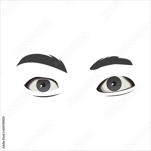 vector illustration of beautiful female eyes, career woman and Muslim woman. make-up face
