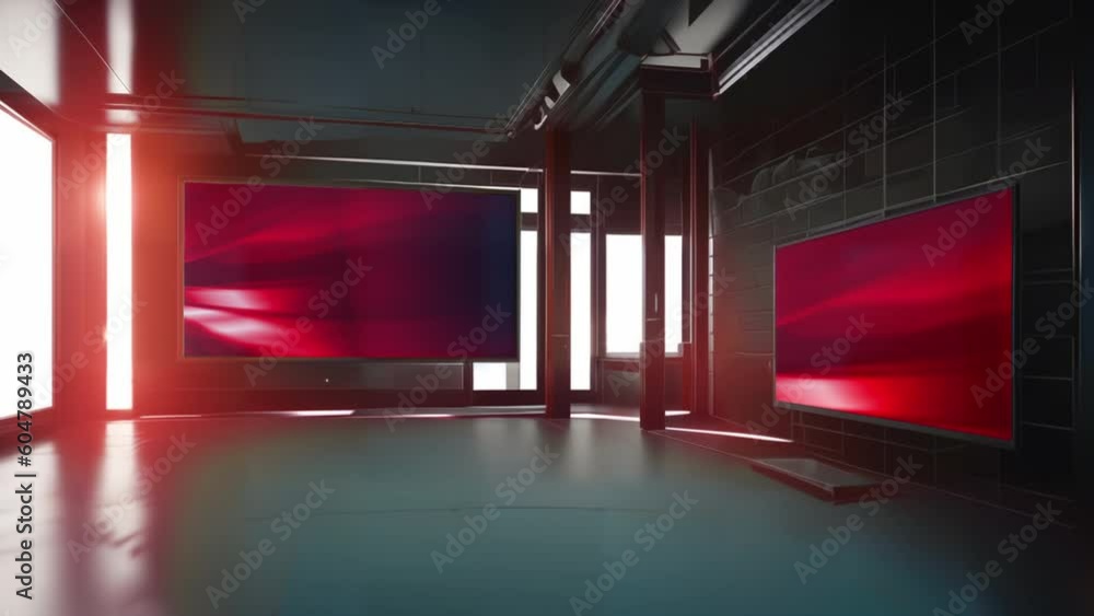 CuttingEdge News Studio 3D Virtual Set Background Loop vídeo do Stock