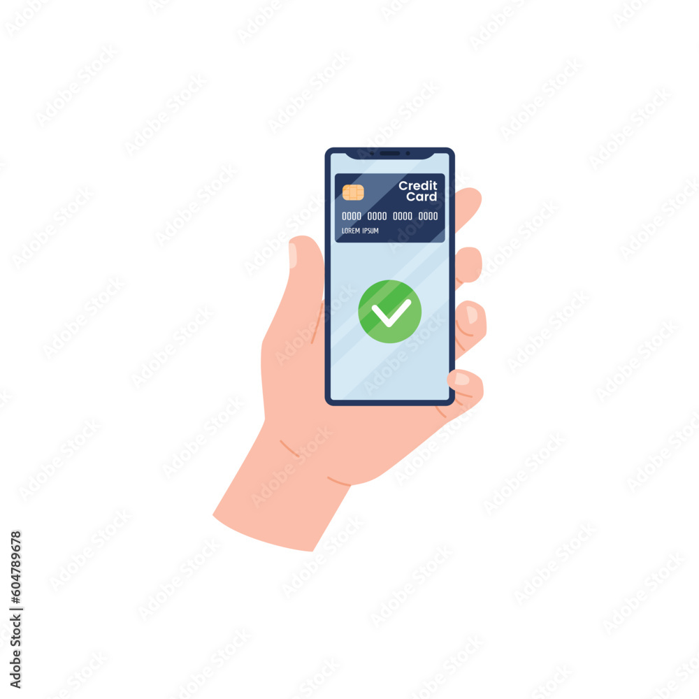 Mobile phone with banking application for online payments flat vector isolated. Mobile phone with banking application for online payments flat vector isolated.