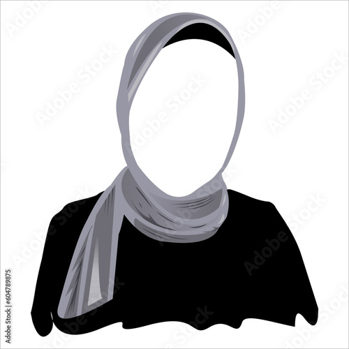 illustration of woman with pink hijab