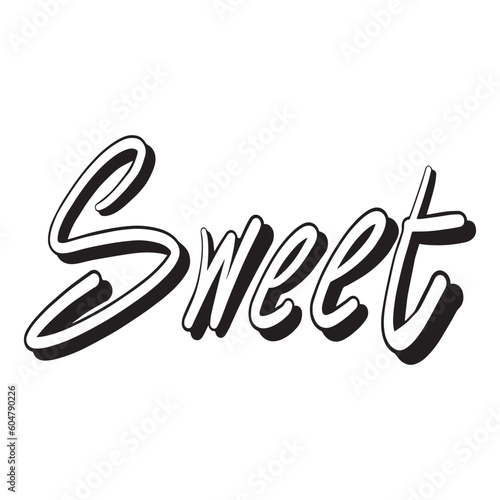 Cartoon Sticker ouline words Sweet ,good for graphic design resources, clipart, posters, decoration, prints, stickers, banners, pamflets, and more.