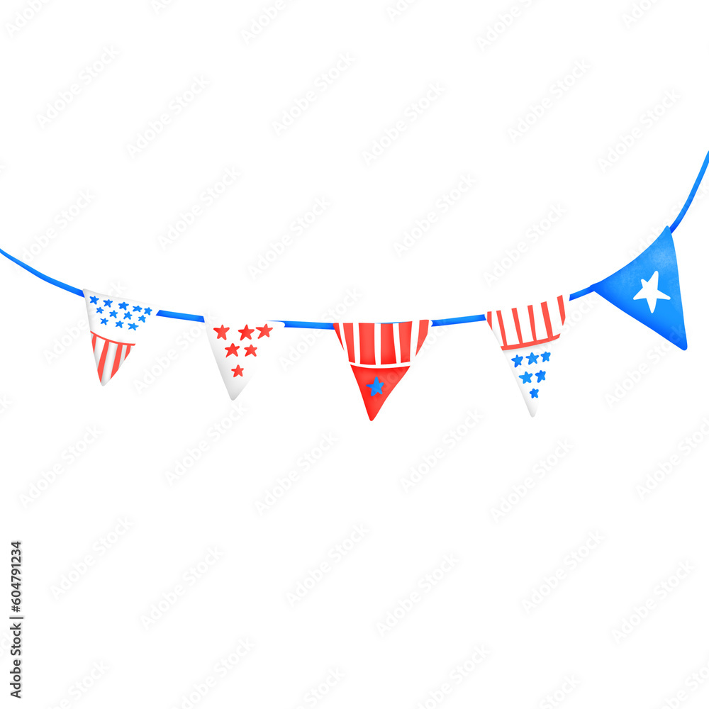 Obraz premium 4th July use American holiday elements with gnome clipart.cute American design with sweet donut candy gnome ice cream lover 