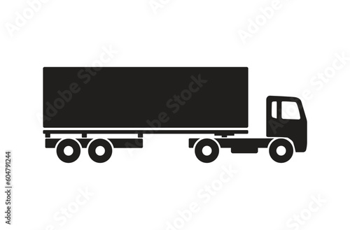 flat nose semi trailer truck simple silhouette