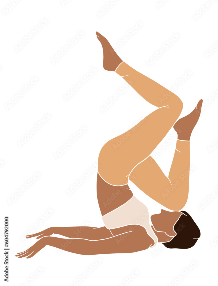 Abstract yoga woman poses illustration. Vector illustration. Abstract yoga woman poses illustration. Vector illustration.