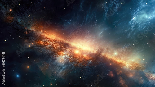 Galaxy in deep space. Science fiction wallpaper. Beauty of deep space