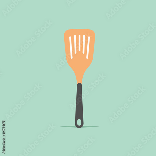 spatula minimalistic flat vector art symbol / logo, calm pastel colours
