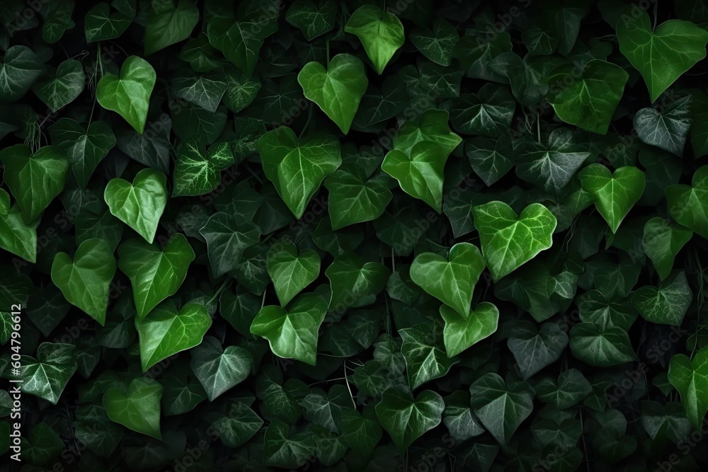 Abstract Ivy Branches Pattern on Green Textured Wall Background. Abstract Ivy Branches Pattern on Green Textured Wall Background.