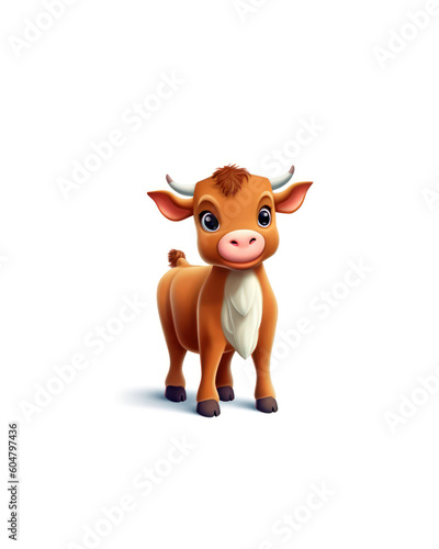 Cute cartoon cow isolated on a white background