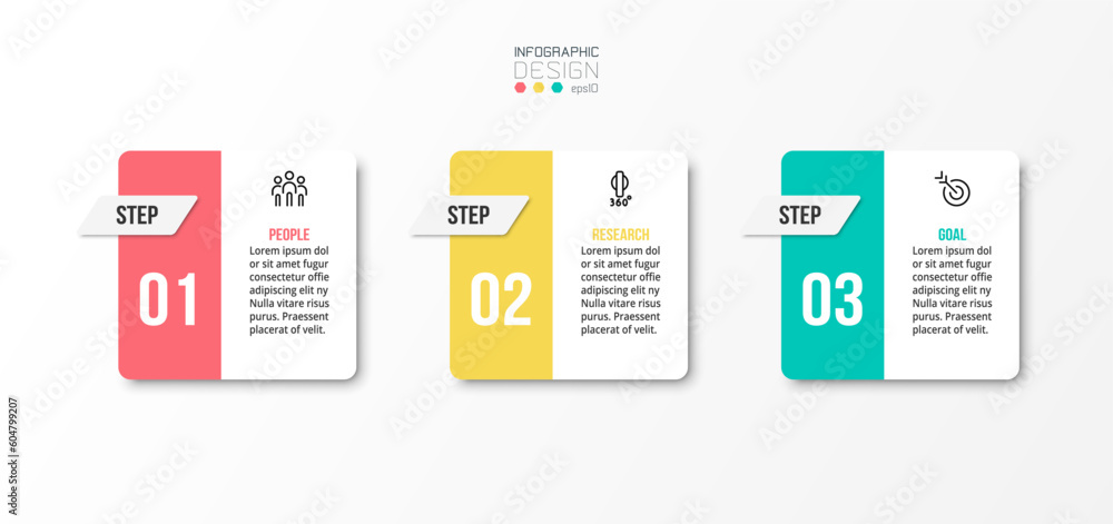 Infographic template business concept with step.
Infographic template business concept with step.