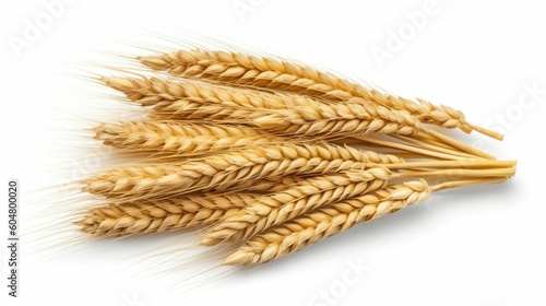 Wheat ears isolated on white background. Package design element with clipping path. Full depth of field generative ai variation 5