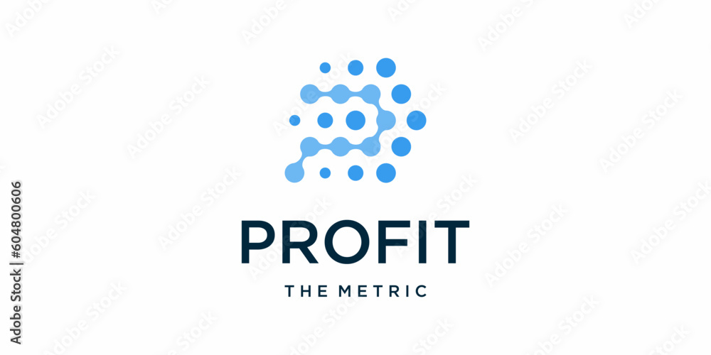 Profit the metric logo design dot elements vector Profit the metric logo design dot elements vector