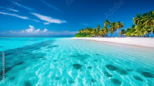 Maldives Islands Tropical Ocean Beach generative ai variation 1