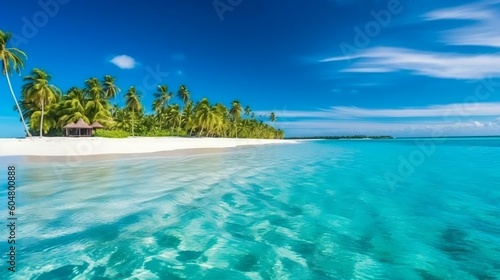 Maldives Islands Tropical Ocean Beach generative ai variation 3 © Abdul