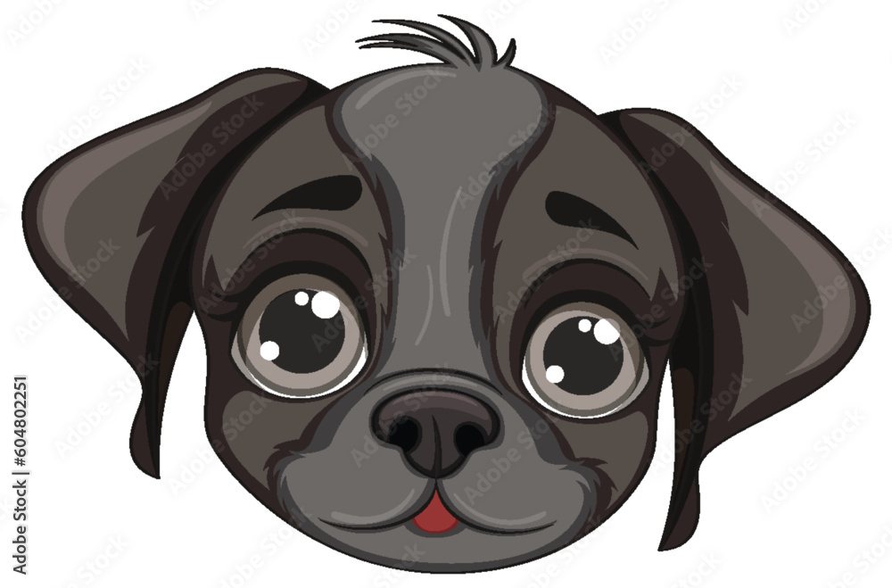 Cute dog face cartoon isolated Cute dog face cartoon isolated