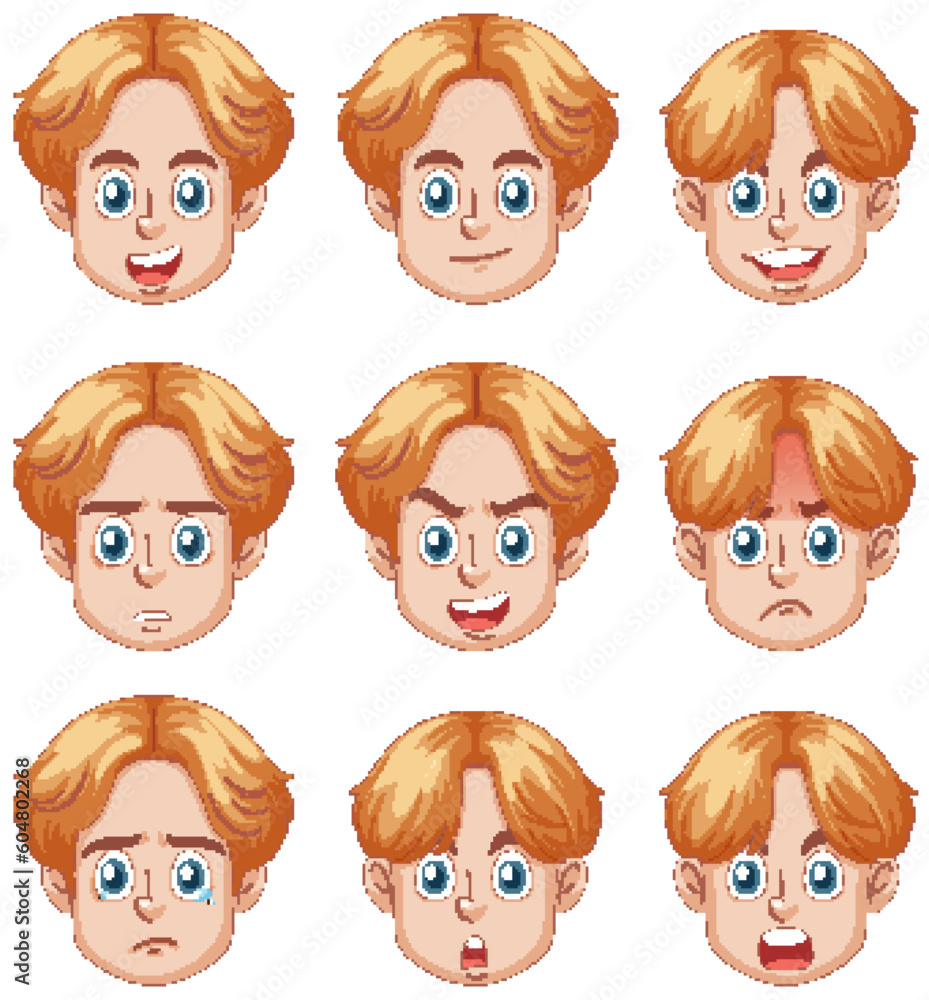 Emotional Expressions of Puberty Boy Emotional Expressions of Puberty Boy