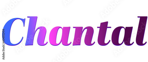 Chantal - pink and blue color - female name - ideal for websites, emails, presentations, greetings, banners, cards, books, t-shirt, sweatshirt, prints

