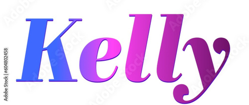 kelly - pink and blue color - female name - ideal for websites, emails, presentations, greetings, banners, cards, books, t-shirt, sweatshirt, prints

