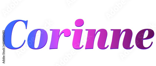 Corinne - pink and blue color - female name - ideal for websites, emails, presentations, greetings, banners, cards, books, t-shirt, sweatshirt, prints

