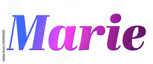 Marie - pink and blue color - female name - ideal for websites, emails, presentations, greetings, banners, cards, books, t-shirt, sweatshirt, prints

