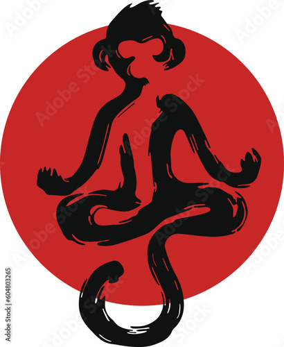 Monkey Do Yoga Brush Stroke Design