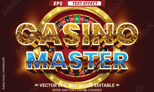 Casino master 3d editable vector text effect