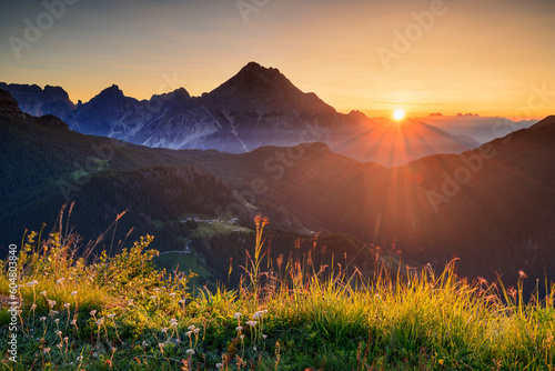Italy, Veneto, Summer sunrise at Monte Punta