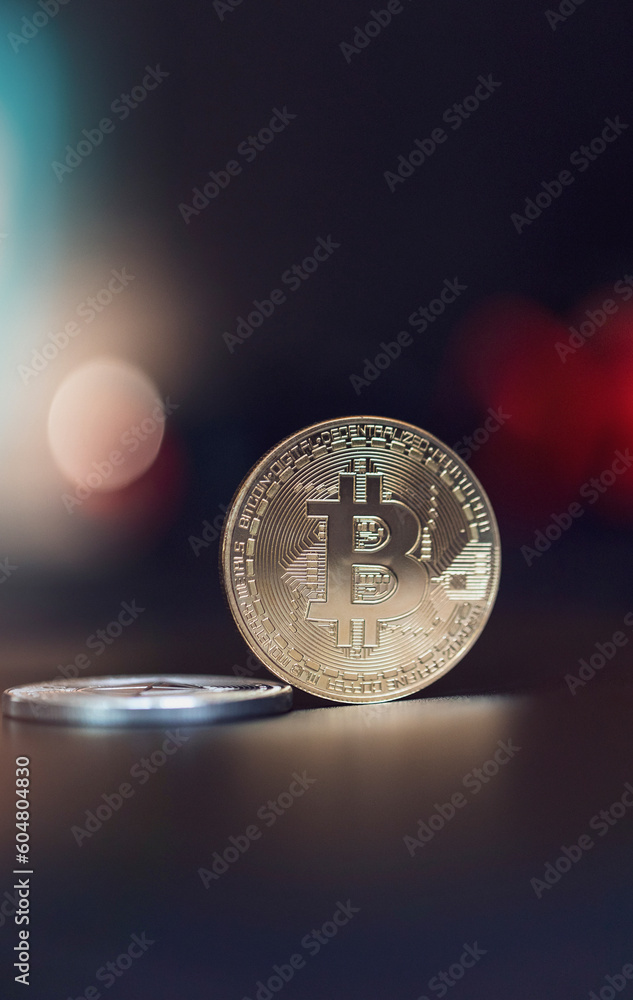 Close-upof gold coloredBitcoincoin Close-upof gold coloredBitcoincoin