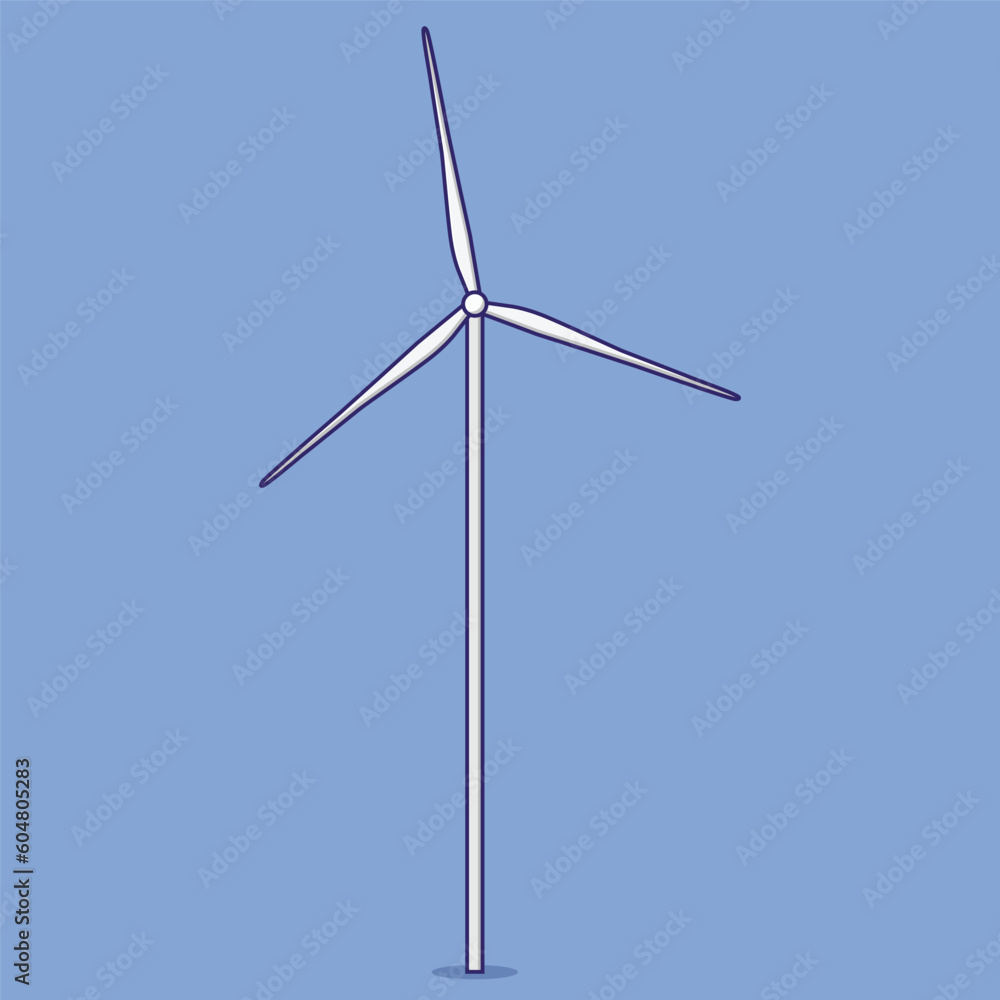 Wind Turbine Vector Icon Illustration with Outline for Design Element, Clip Art, Web, Landing page, Sticker, Banner. Flat Cartoon Style Wind Turbine Vector Icon Illustration with Outline for Design Element, Clip Art, Web, Landing page, Sticker, Banner. Flat Cartoon Style