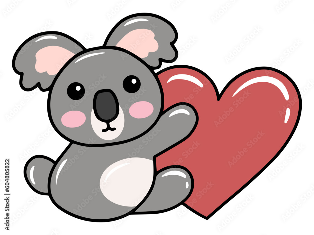 Koala Cartoon Cute for Valentines Day
