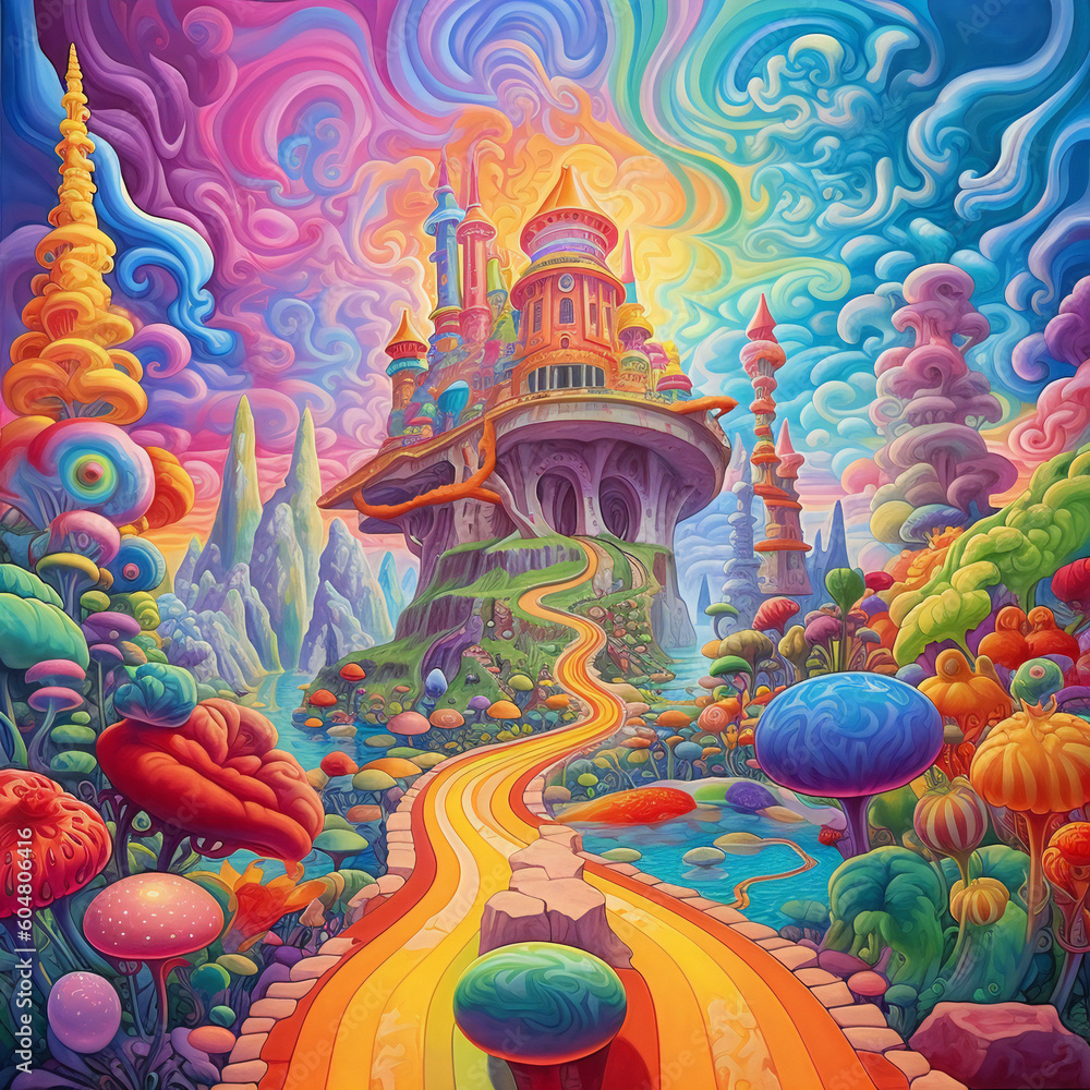 lsd fantasy doodle style colorfull