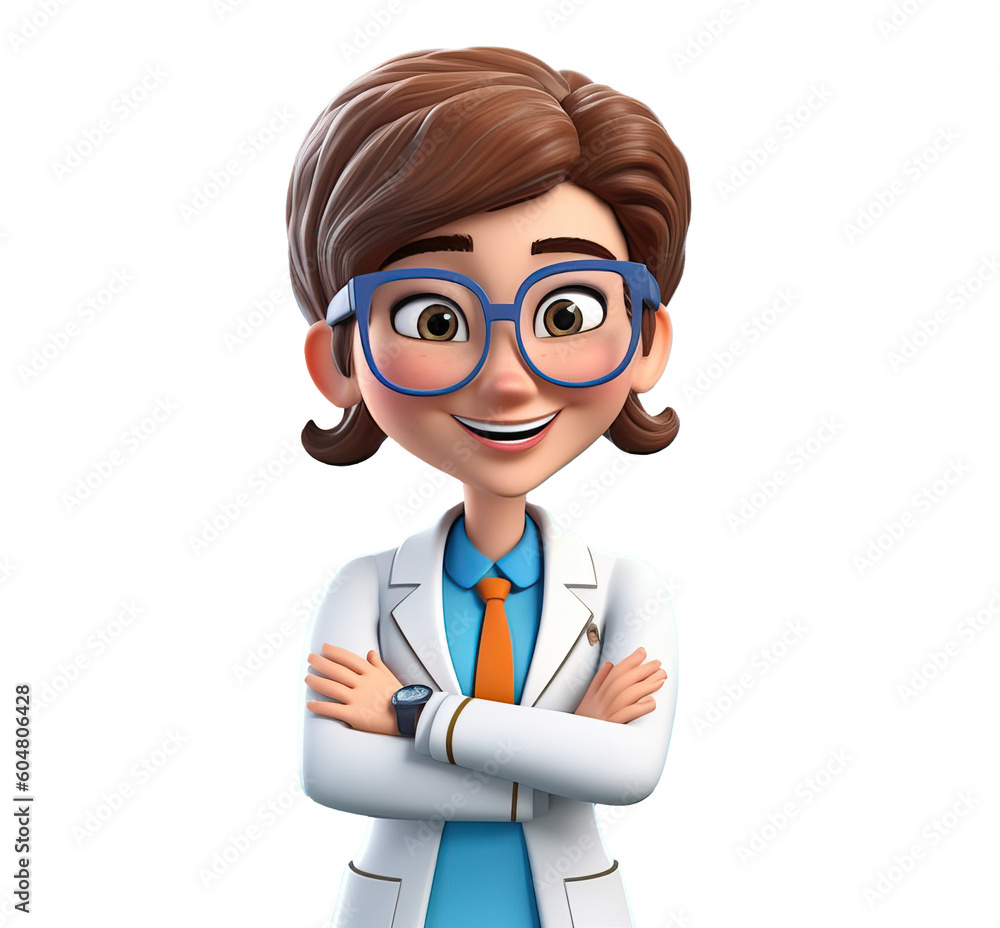 Expressive cartoon medical worker, generative ai Expressive cartoon medical worker, generative ai