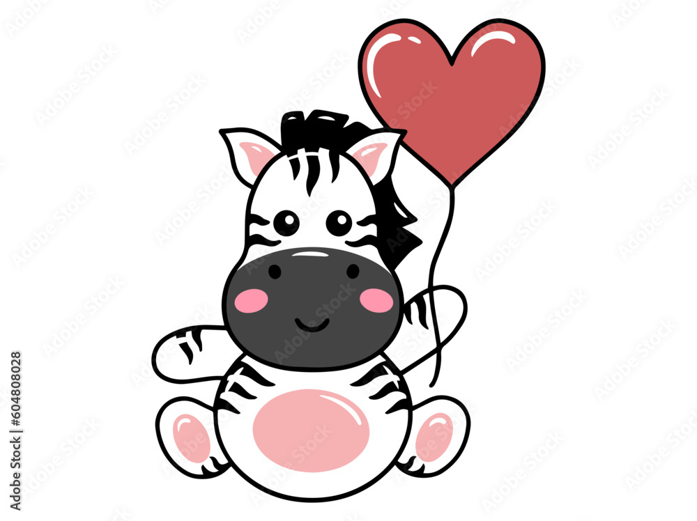 Zebra Cartoon Cute for Valentines Day
Zebra Cartoon Cute for Valentines Day