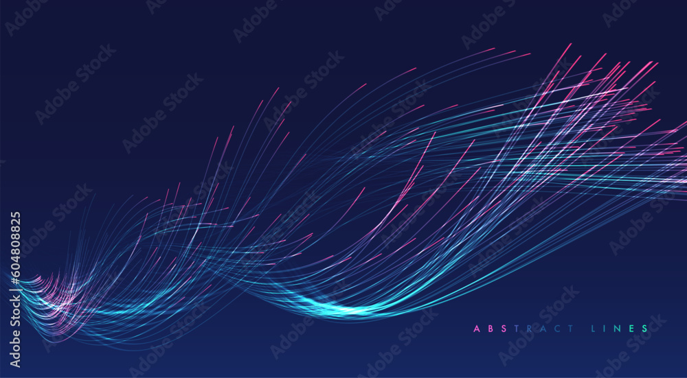 Glowing lines on blue background Glowing lines on blue background