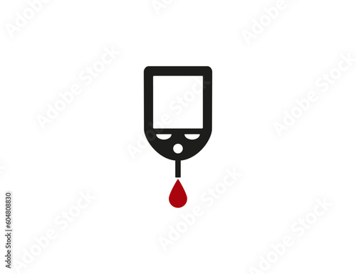 Blood, sugar, glucometer icon. Vector illustration.