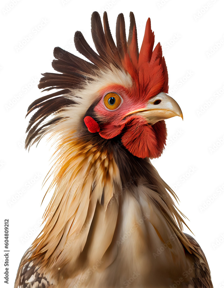 rooster on a transparent background (PNG). Generative AI
