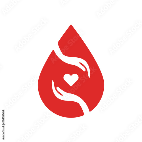 Health care and Blood donation logo template design