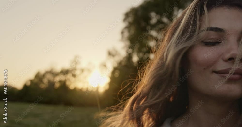Portrait of young woman face with eyes closed Portrait of young woman face with eyes closed