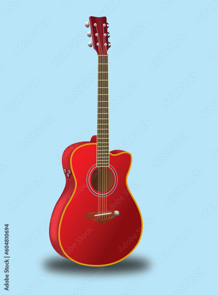 Obraz premium red acoustic guitar
