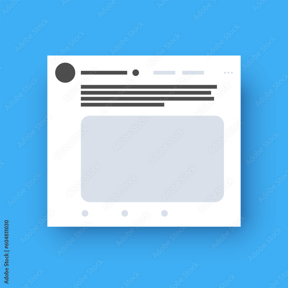 Fototapeta premium Twitter Post Template, Social Media Tweet Simple Page Mockup ,Profile Interface
