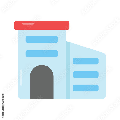 An editable vector of office building in flat style, easy to use icon of commercial building