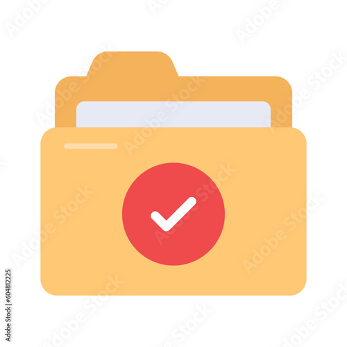Check this beautifully designed icon of verified folder in editable style