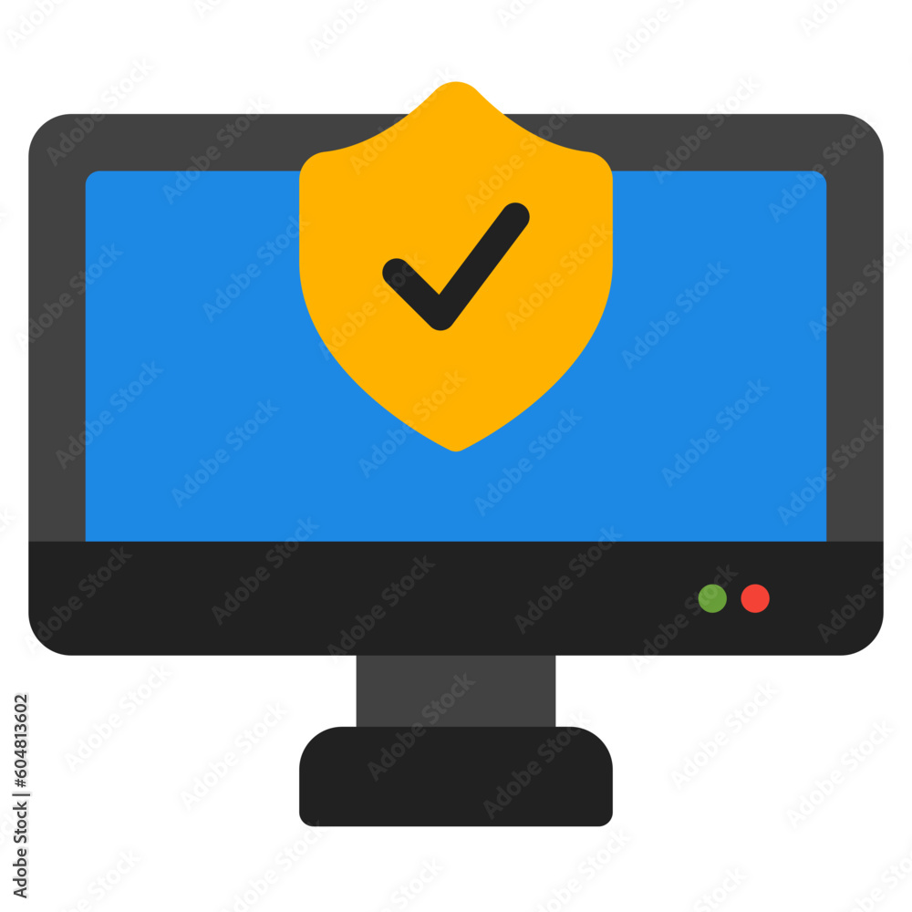 Computer security icon in flat style, use for website mobile app presentation Computer security icon in flat style, use for website mobile app presentation