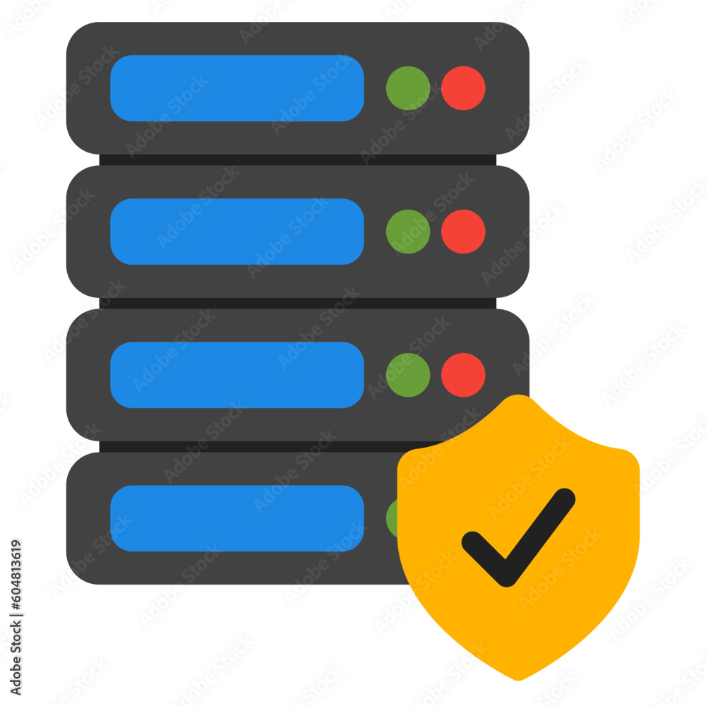 Database security icon in flat style, use for website mobile app presentation Database security icon in flat style, use for website mobile app presentation