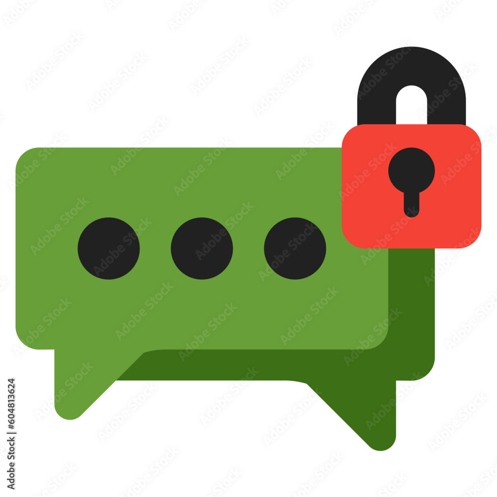 Chat protection icon in flat style, use for website mobile app presentation Chat protection icon in flat style, use for website mobile app presentation