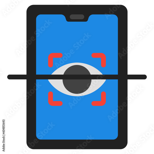 Eye recognition icon in flat style, use for website mobile app presentation